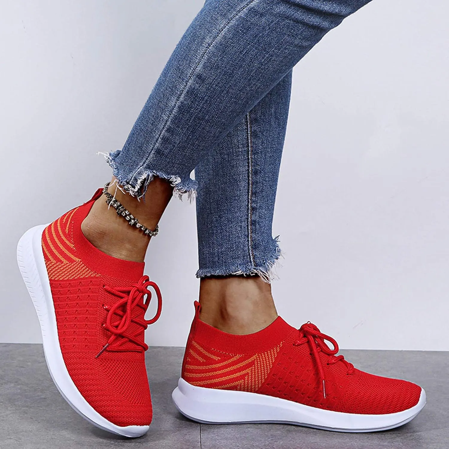 Women's Fashion Sneakers Non Slip Lightweight Casual Breathable Tennis Shoes Work Shopping Travel Mesh Walking Shoes