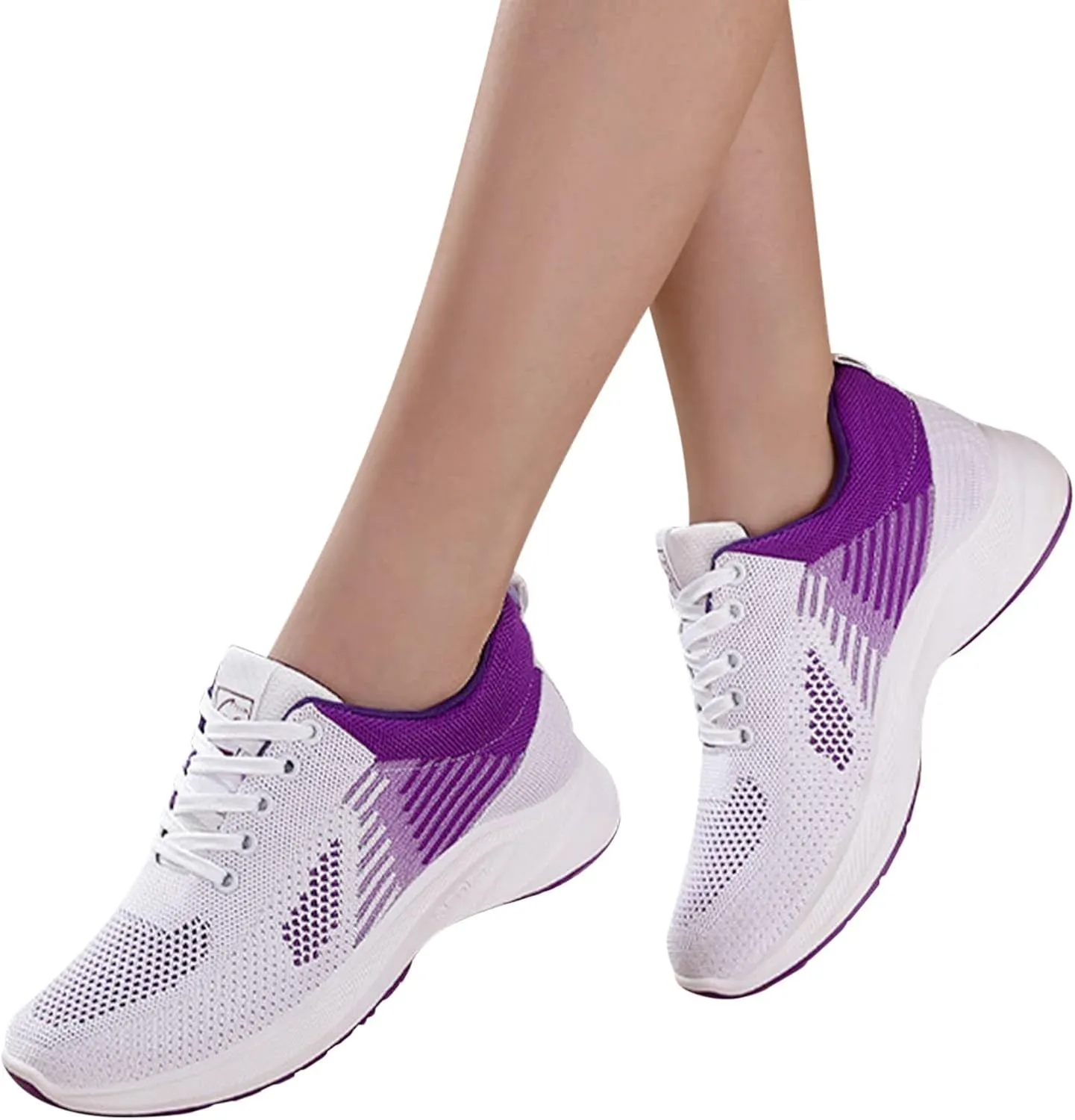 Womens Running Sneakers Breathable Flying Woven Lace Up Walking Shoes Summer Casual Non Slip Outdoor Sports Shoes