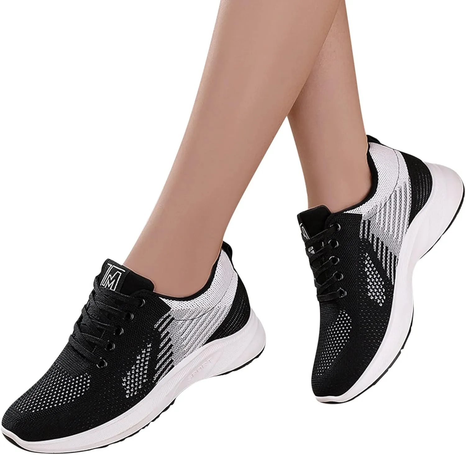Womens Running Sneakers Breathable Flying Woven Lace Up Walking Shoes Summer Casual Non Slip Outdoor Sports Shoes
