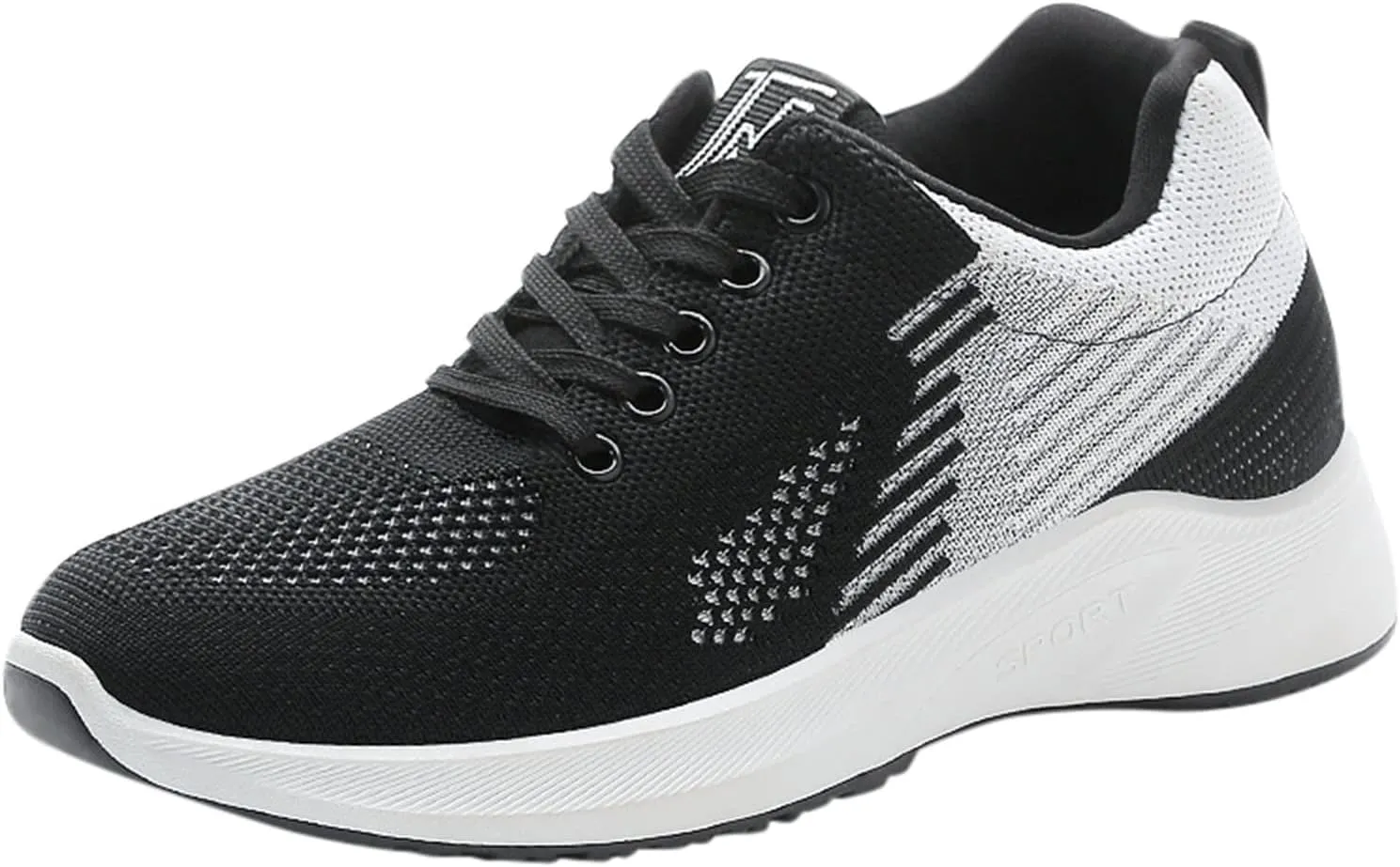 Womens Running Sneakers Breathable Flying Woven Lace Up Walking Shoes Summer Casual Non Slip Outdoor Sports Shoes