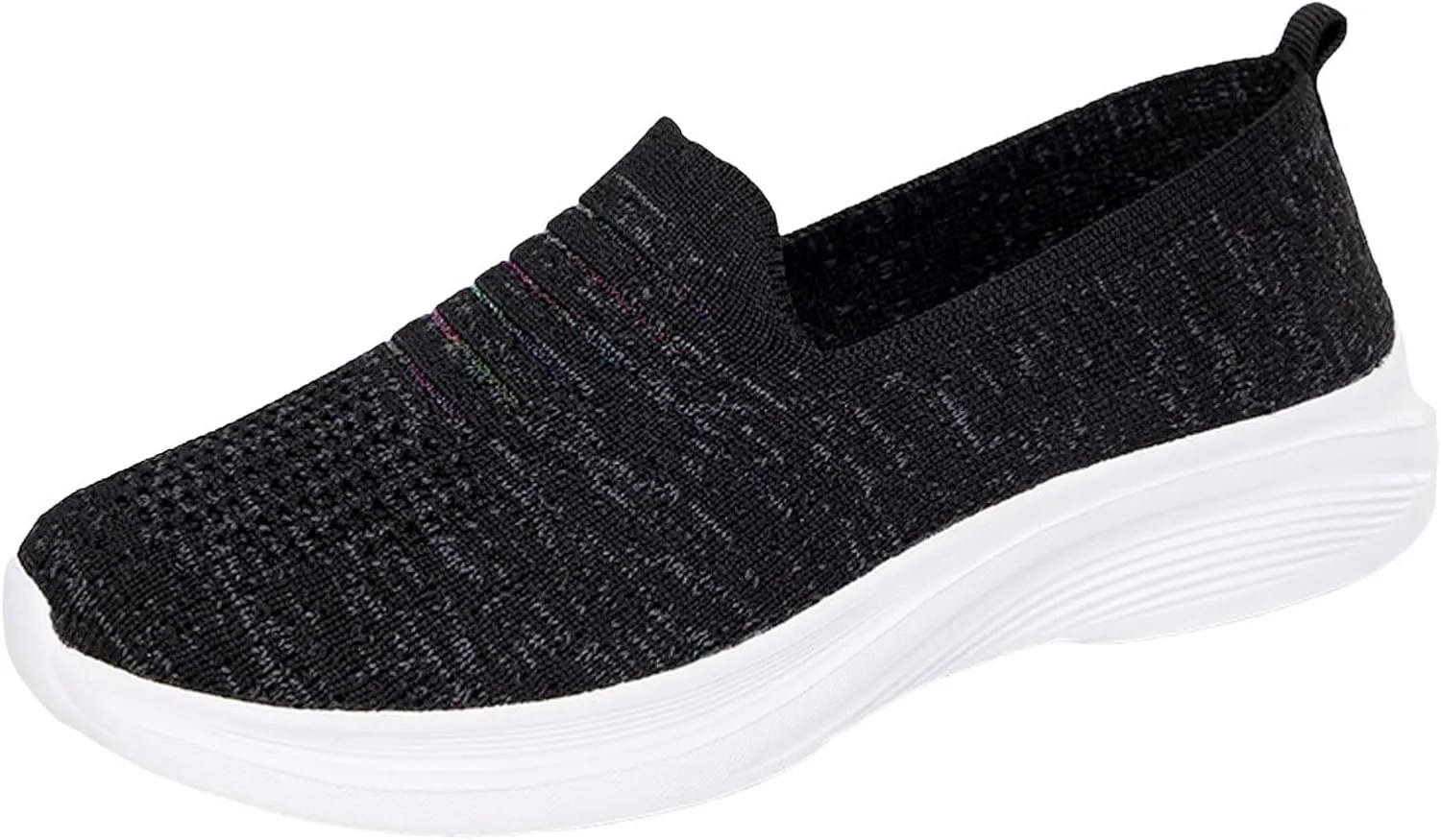 Women's Slip on Walking Shoes Comfy Knitted Non Slip Arch Support Running Shoes Breathable Gym Workout Shoes Ladies 2024 Fashion Sneakers