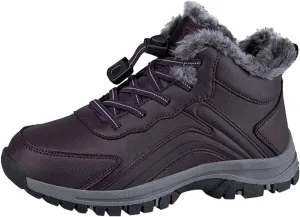 Women's Slip on Walking Shoes Dressy PU Leather Non Slip Comfortable Running Shoes Faux Furry Lined Breathable Sports Workout Tennis Shoes Lightweight Sneakers Indoor Outdoor