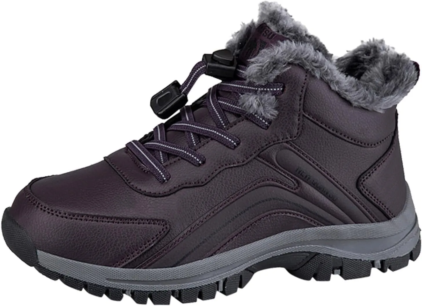 Women's Slip on Walking Shoes Dressy PU Leather Non Slip Comfortable Running Shoes Faux Furry Lined Breathable Sports Workout Tennis Shoes Lightweight Sneakers Indoor Outdoor