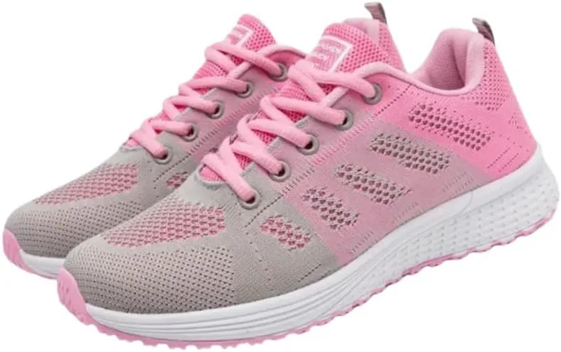 Women's Woven Breathable Running Training Shoes, Lace Up Low Top Lightweight Mesh Casual Sneakers, Women's Footwear