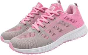 Women's Woven Breathable Running Training Shoes, Lace Up Low Top Lightweight Mesh Casual Sneakers, Women's Footwear