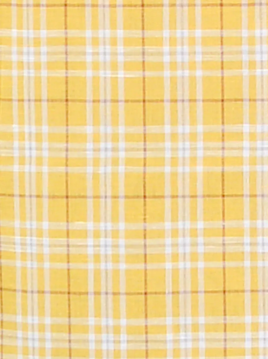 Yellow Checked Regular Fit Formal Shirt | JadeBlue